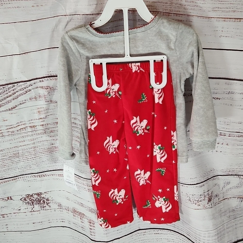NWT Carter's girls fleece 2 piece long sleeve PJS